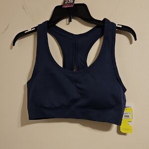 Fit Collective Navy Razor Back Sports Bra. NWT